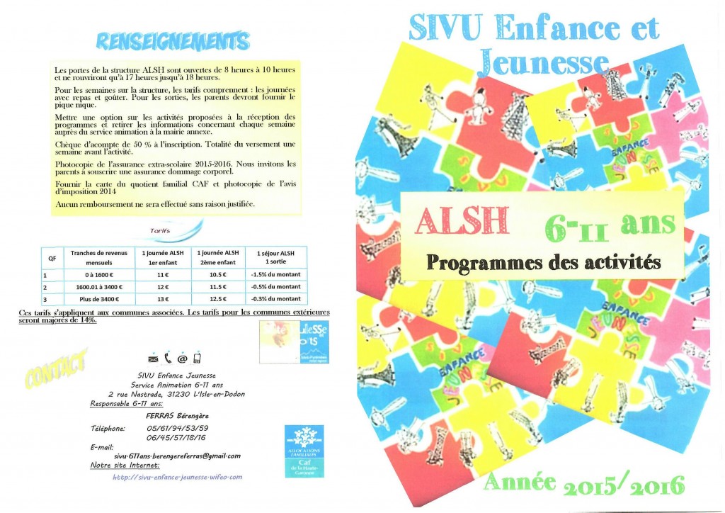 Programme 2015 6-11 ans