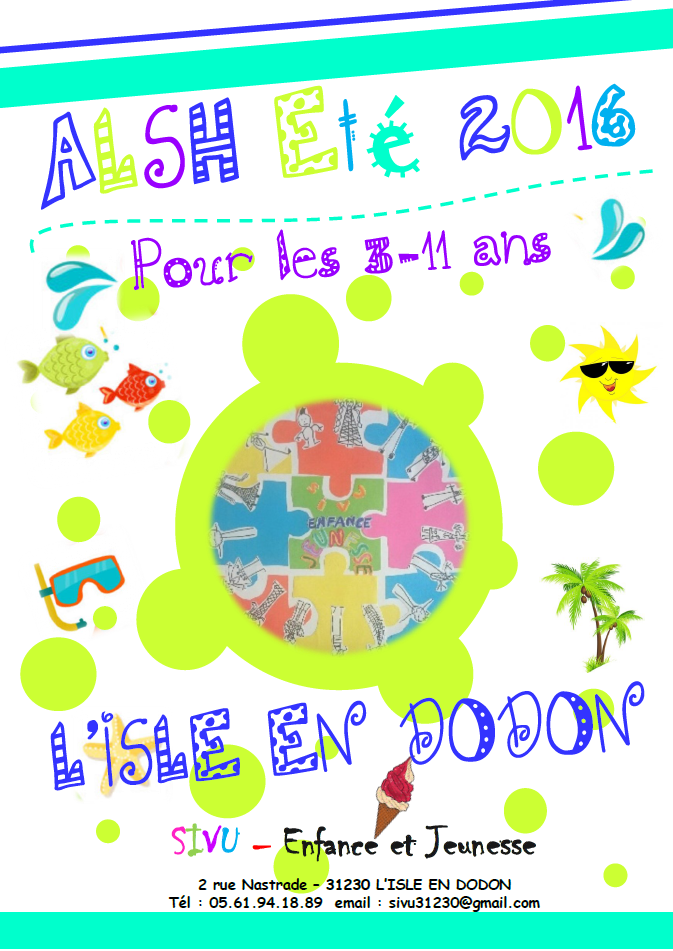 été 2016 ALSH l'isle en dodon vacances Programme 3-6 ans