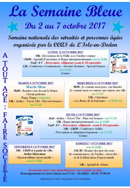 semaine bleue l'isle en dodon