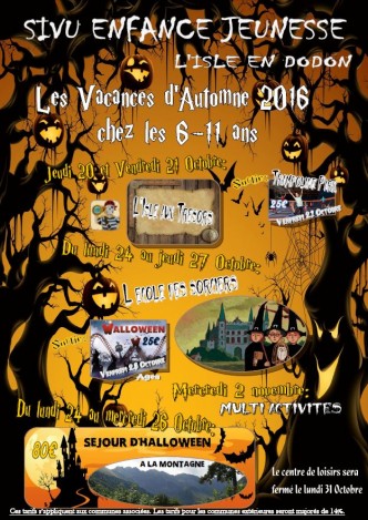 programme centre de loisirs l'isle-en-dodon vacances automne 6-11 ans