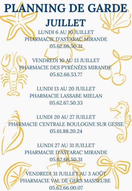 pharmacie juillet
